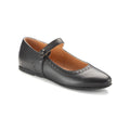 Black Leather Mary Jane for Girls with Strap