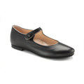Girl's black leather dressy Mary Jane with strap, made in Italy