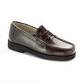 2525 Brown Polished Leather Girls School Loafer