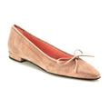 52680 - Taupe suede bow shoe for teens, casual flats