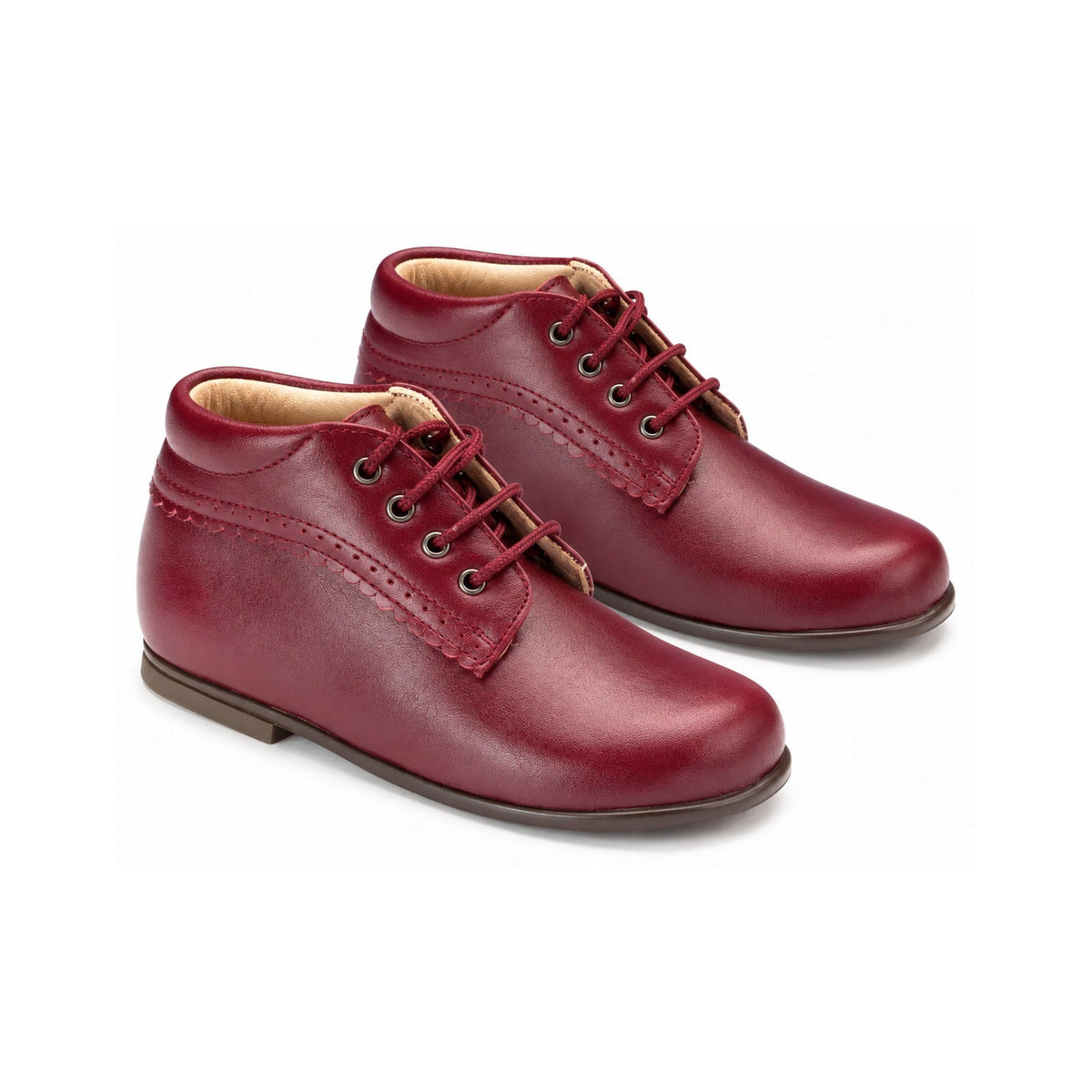 Bordo Leather Toddler High Top Shoes