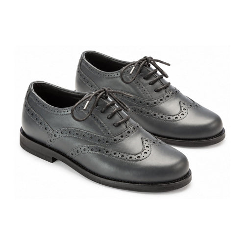 Gray Soft Leather Lace for Boy by London Kids