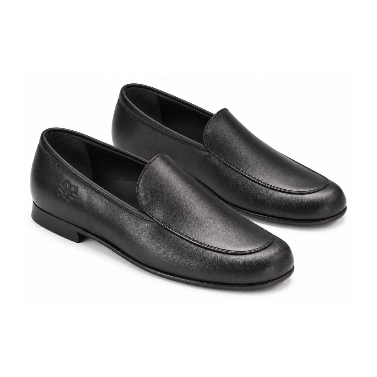 Stylish Black Leather Boys Slip On Loafer