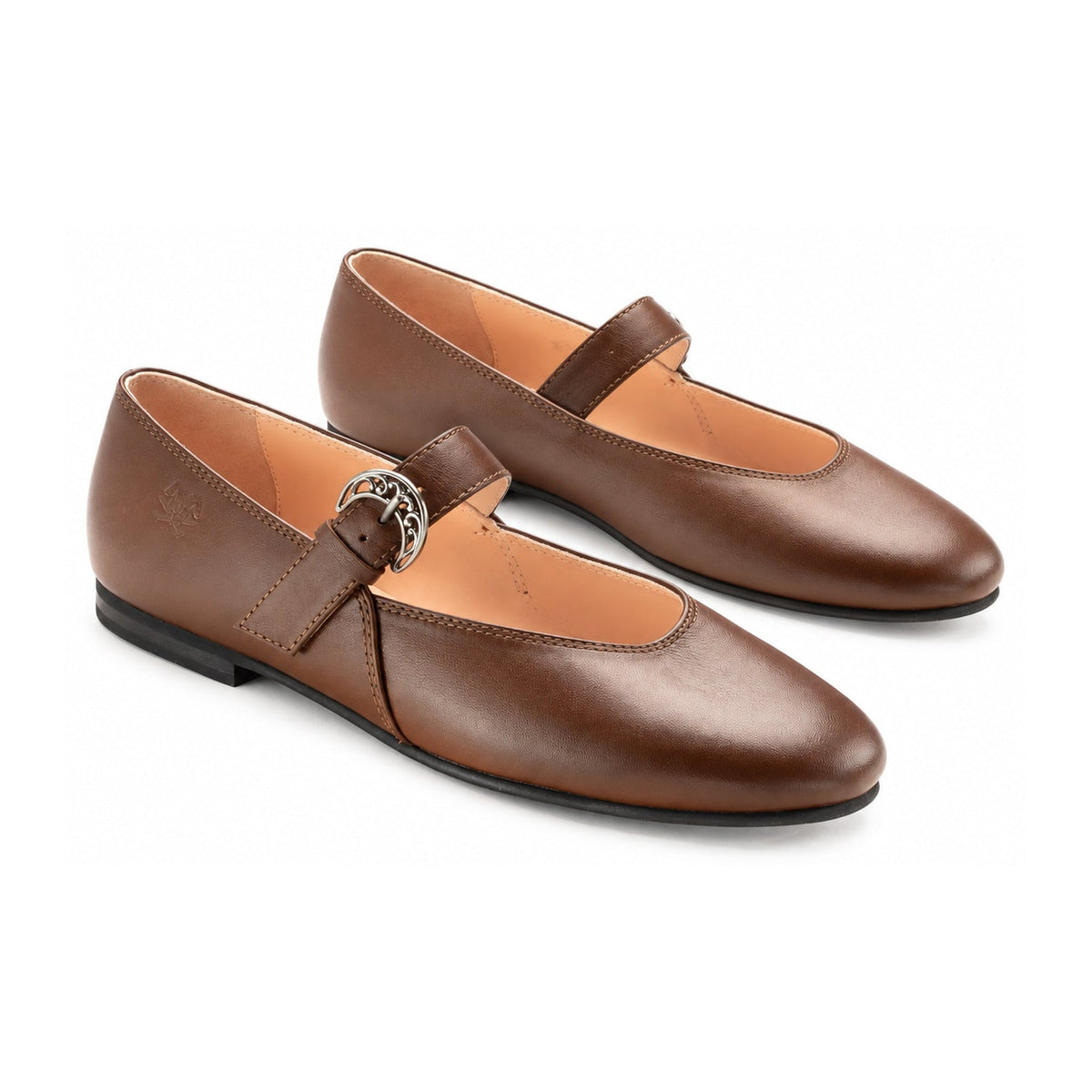 Brown Leather Girls Dressy Mary Jane