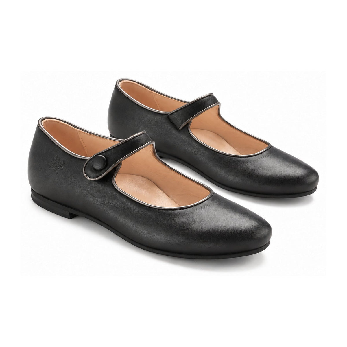 Black Leather Dressy Mary Jane for Girls