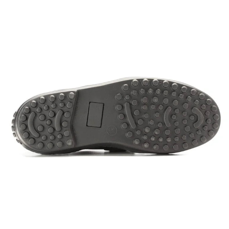 Black Sahara Leather Soft Loafer for Girl by London Kids