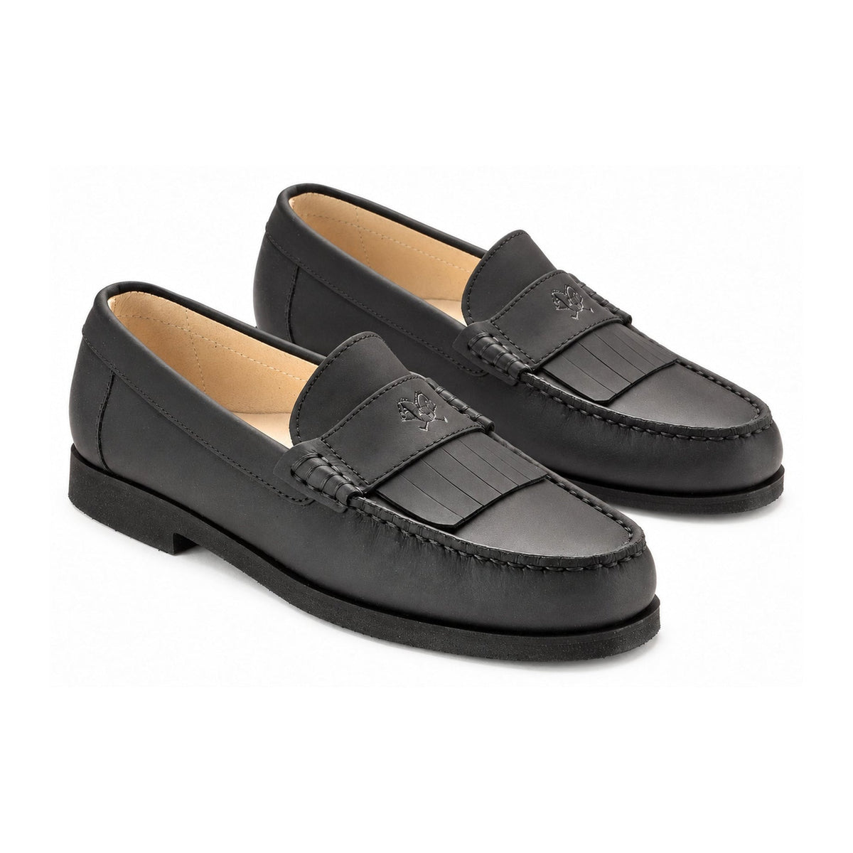 Black Sahara Girls Loafer Tassle
