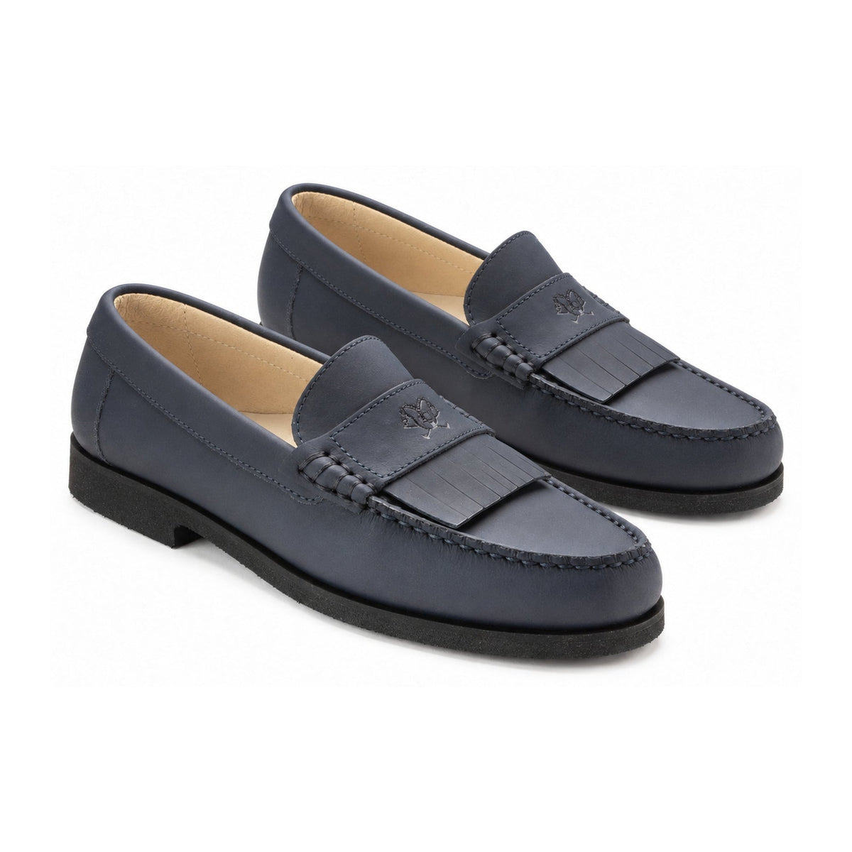 Navy Sahara Girls Loafer Tassle