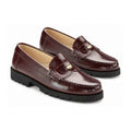 Bordo Polished Leather Girls Loafer Coin