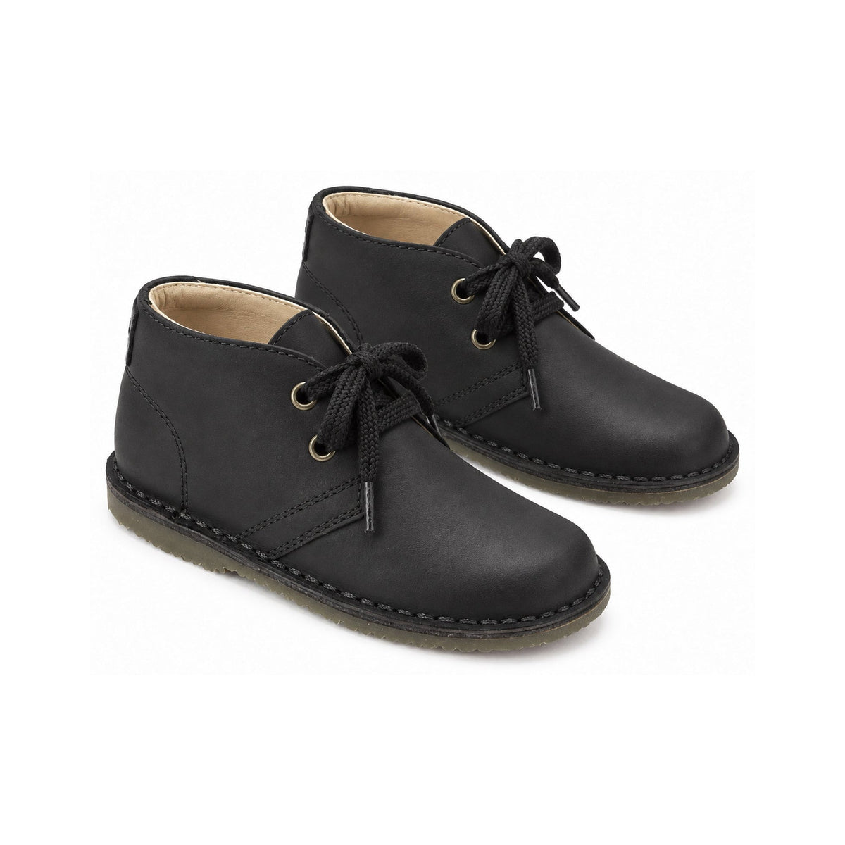 Black Sahara Leather Lace for Toddler/Boy/Girl by London Kids