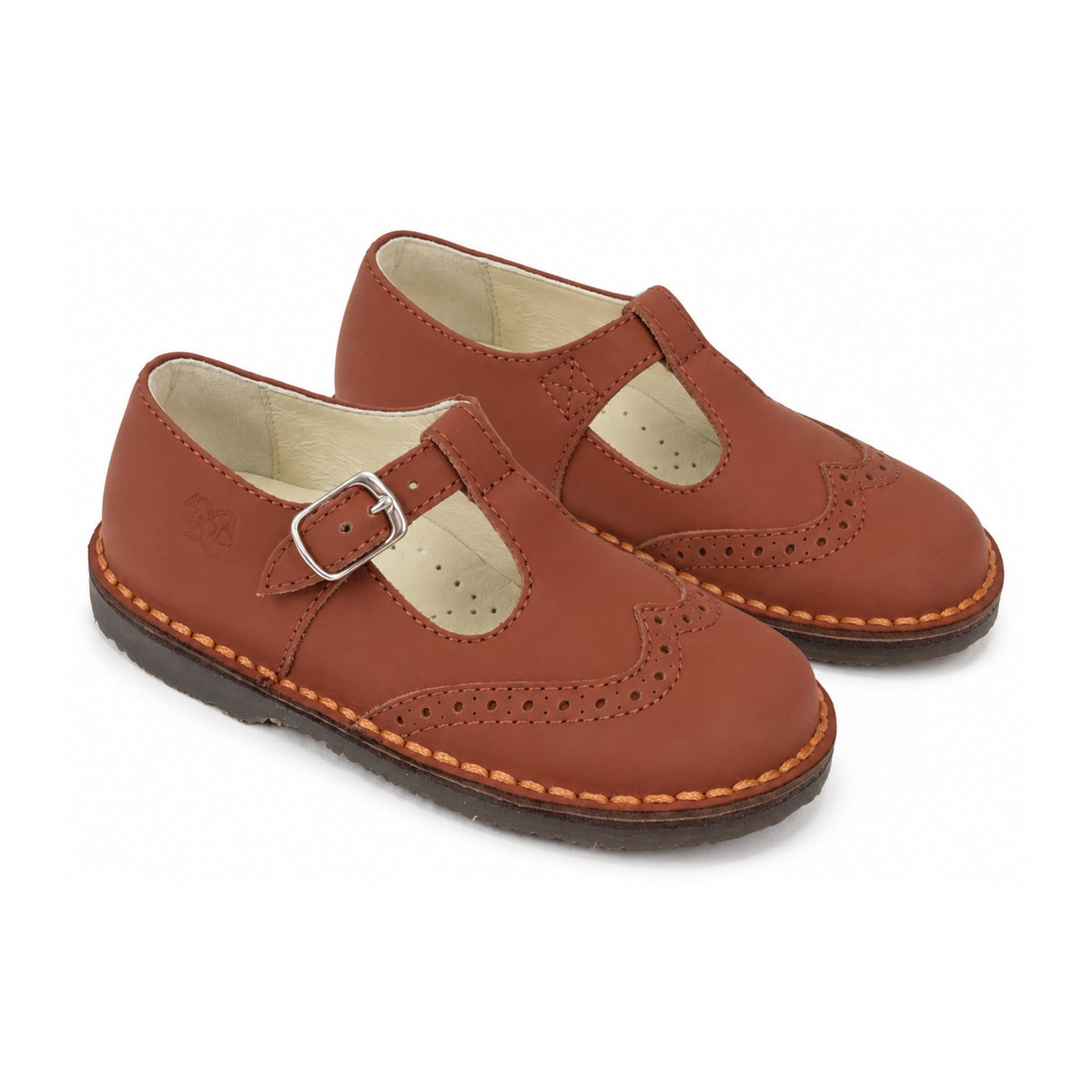 Rust Sahara Boys T Strap Wingtip