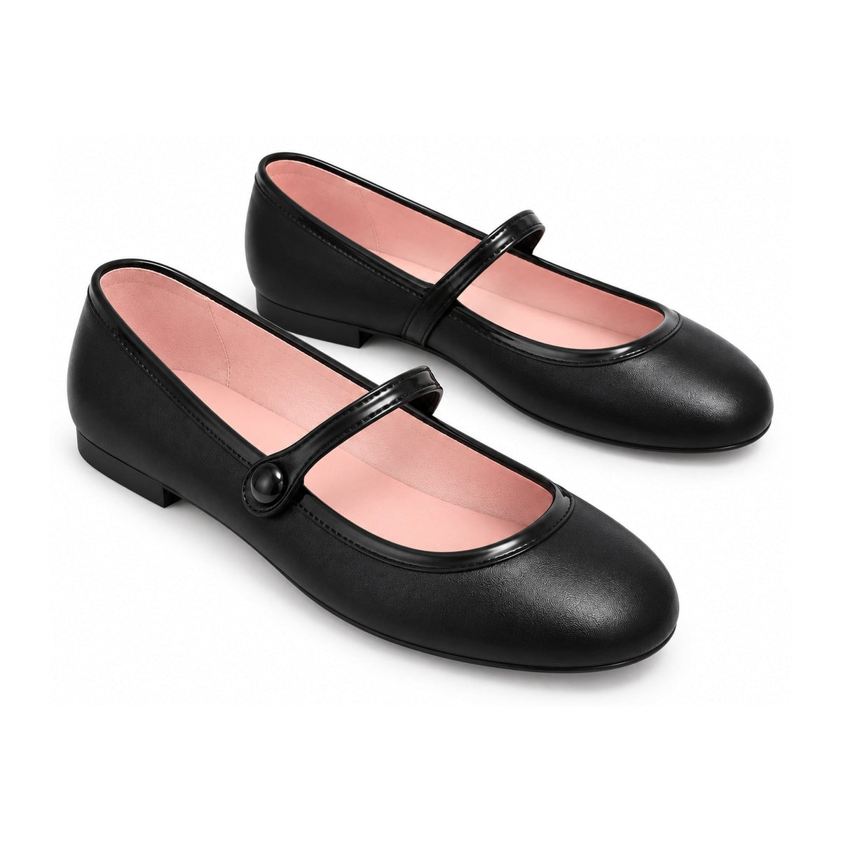 Black Leather Teens Mary Jane Shoe