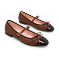 Brown Leather Teens Mary Jane Flats